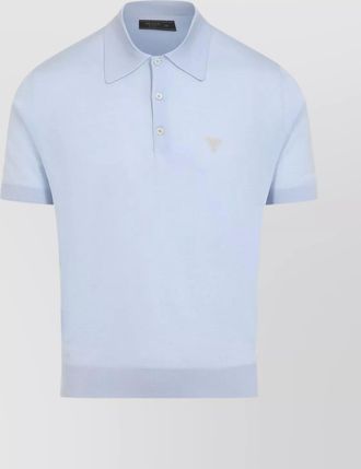 Prada ribbed wool polo with short sleeves