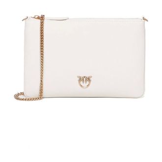 Pinko Cross Body Bags, female, White, Size: ONE SIZE Classic Seta Bags Collection