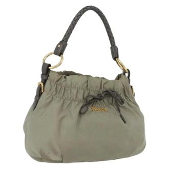 Prada Pre-owned Shoulder Bags, female, Green, Size: ONE SIZE Pre-owned Nylon Vintage Shoulder Bag