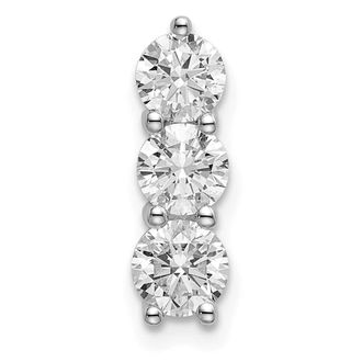 Diamond2Deal 14K White Gold Lab Grown Diamond 3-stone Pendant (1ct, VS, G-H)