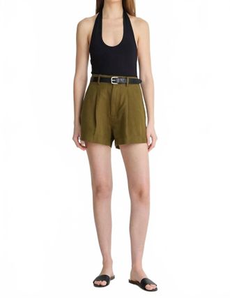 Apiece Apart High Rise Bari Short In Dark Olive
