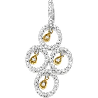 House of Brilliance 14K Two- Toned Gold 2/5 cttw Round Diamond Pendant Necklace in Yellow at Nordstrom