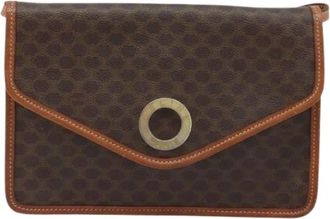 Celine Pre-owned Cross Body Bags, female, Brown, Size: ONE SIZE Pre-owned Vintage macadam circle logo shoulder bag