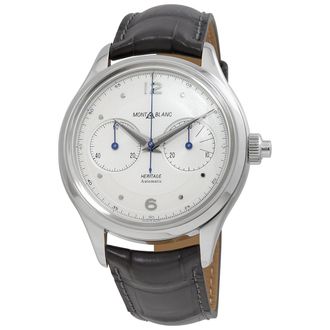 Montblanc Pre-owned Montblanc Heritage Monopusher Chronograph Automatic Silver Dial Mens Watch 119951