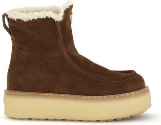 Prada Brown Calf Leather Bos Taurus Ankle Womens Boots