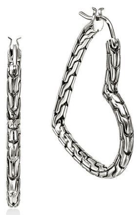 John Hardy Essentials Heart Hoop Earrings in Silver at Nordstrom