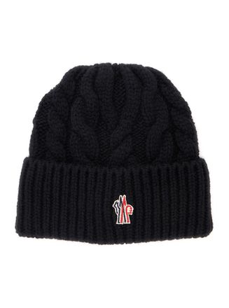 Moncler Black Logo Beanie Cap