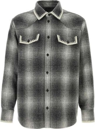 Golden Goose Geruit Overhemd met Western Details - Heren - Casual Overhemden - Grijs - L - Overhemden