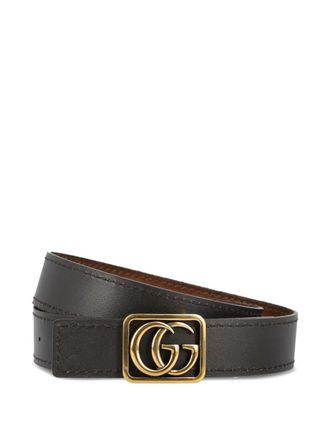 Gucci double G buckle belt - men - CALFSKIN - 100 - Brown