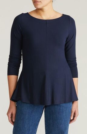 Universal Standard Cassandra Long Sleeve Jersey Top in Midnight Blue at Nordstrom, Size Xs
