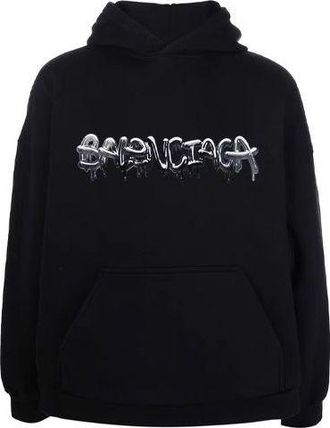 Balenciaga Slime Hoodie Wide Fit Black 674986TLVF21069