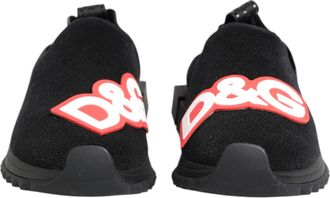 Dolce & Gabbana Black Grey Slip On Sorrento Sneakers Womens Shoes