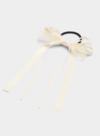 Simons Womens Organza and ribbon bow elastic