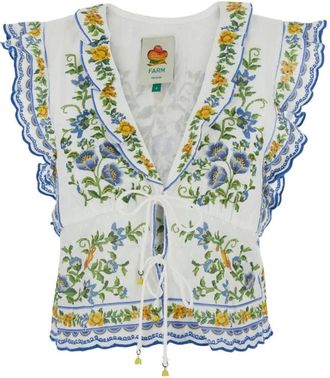 Farm Rio Sleeveless Tops - Dames - Tops zonder mouwen - Wit - M - Tops