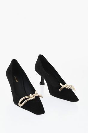 Ferragamo Suede Pumps ANNIE with Metal Detail 6cm Salvatore Ferragamo