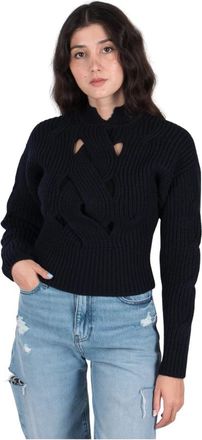 Patou Knip Zopfmuster uit - Dames - Coltruien - Zwart - XS - Truien & Vesten