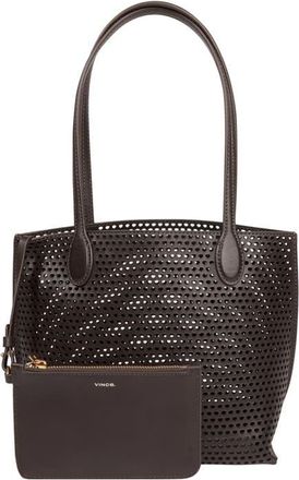 Vince Small Athene Perforated Nappa Leather Tote in Cacao at Nordstrom