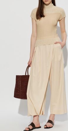 Issey Miyake Pleated Top, Womens, Beige