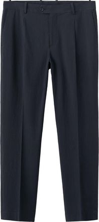 Mango Slim Fit Seersucker Pants in Navy at Nordstrom, Size 30