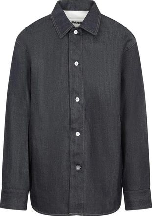 Jil Sander Overhemden, Heren, Grijs, M, Katoen, Klassiek katoenen overhemd voor mannen