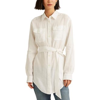 Ralph Lauren Lang hemd met strikceintuur en lange mouwen CHADWICK