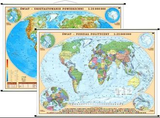 OEM Mapa Mundial A Escala 1:25.000.000. Mapa Mural A Doble Cara. Informaci&oacute;n Pol&iacute;tica Y Geogr&aacute;fica. Edici&oacute;n 2025