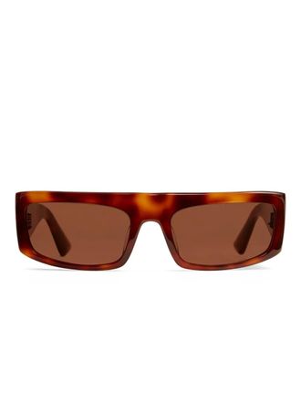 Khaite rectangle-frame sunglasses - women - Metal/Acetate/Plastic - One Size - Brown