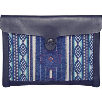 OLD TREND Myrtle Genuine Leather Laptop Sleeve in Navy at Nordstrom