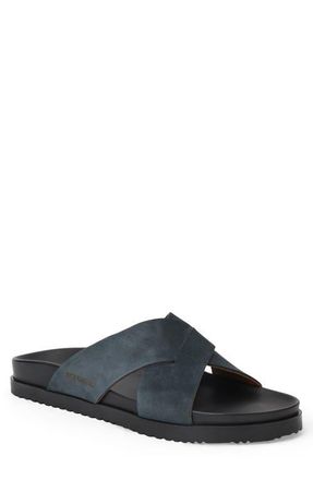 Bruno Magli Bologna Slide Sandal in Navy Nubuck at Nordstrom, Size 10.5