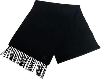 Louis Vuitton Vintage, unisex, Zwart, ONE Size, Pre-owned Cashmere Sjaal