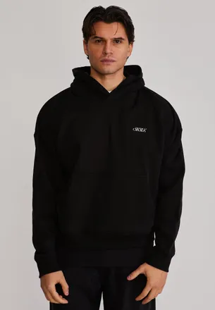 Siksilk Sudadera para Hombres Negra Gr&aacute;fica XXL