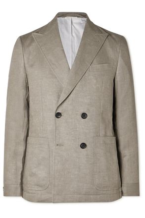 Oliver Spencer Double-Breasted Linen Blazer