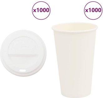 vidaXL Vasos De Caf&eacute; De Papel Con Tapa 1000 Uds 16oz 400ml Vidaxl