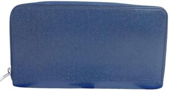 Louis Vuitton Navy Navy Blue Taiga Leather Long Wallet (Bi-Fold) (Pre-Owned)