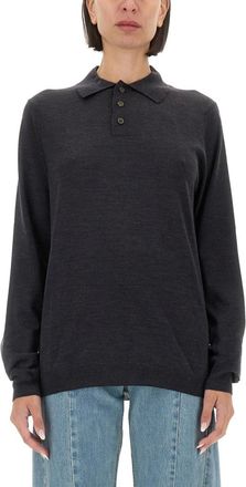 Maison Margiela Grey Solid Shirt Collar Sweater