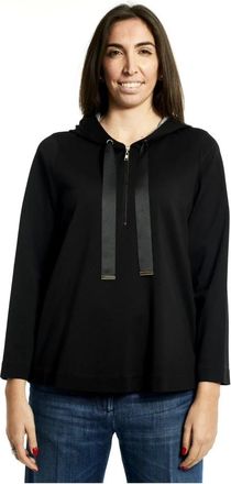 Marina Rinaldi Stijlvolle Sweatshirt voor Vrouwen - Dames - Vesten met rits - Zwart - S - Hoodies & sweatvesten