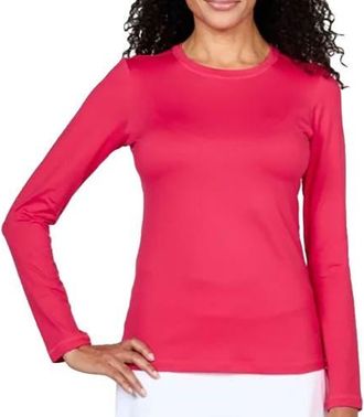 Sofibella UV Colors Womens Long Sleeve Tennis Shirt in Berry Red at Nordstrom, Size X-Large