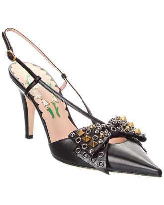 Valentino Vlogo 85 Leather Slingback Pump