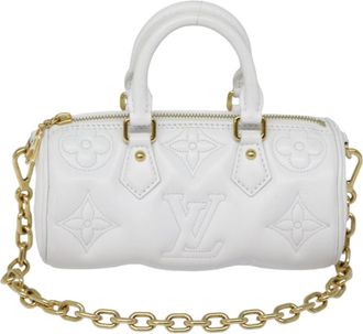 Louis Vuitton Papillon White Leather Handbag (Pre-Owned)