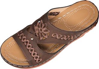 Generic Summer Slippers Women Breathable Slip On Slippers Open Toe Classic Stylish Comfortable Lightweight Wide Fit Wedge Sandals Beach Daily