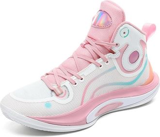 Generic Mens Basketball Shoes are Lightweight Breathable Shock-Absorbing Anti Slip Outdoor Sports Training Boots Walking Shoes(Pink,5.5 UK)