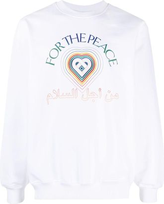 Casablanca Peace Gradient-print cotton sweatshirt - men - Organic Cotton - M - White