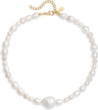 Electric Picks Riviera Pearl Necklace in Gold at Nordstrom