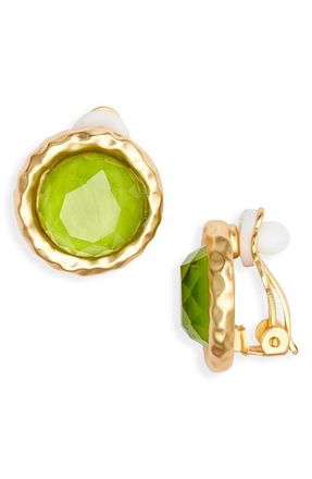 Karine Sultan Bezel Round Clip-On Earrings in Gold at Nordstrom