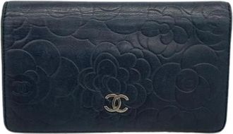 Chanel Pre-owned Lange portemonnee (bi-fold) - Dames - Vintage Accessoires - Zwart - ONE Size - Leer - Vintage