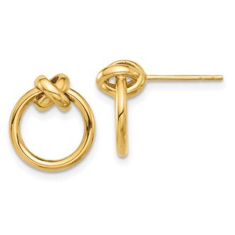Diamond2Deal 10K Yellow Gold Polished Circle Shape Stud Earrings