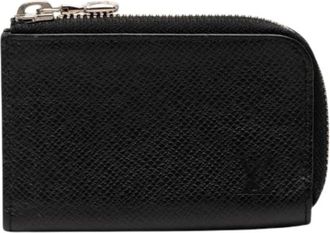 Louis Vuitton Pre-owned Wallets, male, Black, Size: ONE SIZE Pre-owned Taiga Leather Coin Case