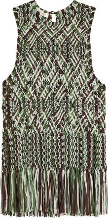 Wales Bonner Wales Bonner Java Tassel Macram&eacute; top - Green - XS (UK6 / XS)