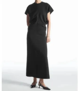 COS Spiral Seam Maxi Dress In Black