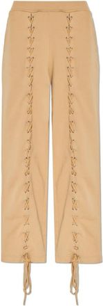 Rotate Trainingsbroeken met Verweven Trekkoorden - Dames - Sweatpants - Beige - M - Katoen - Broeken